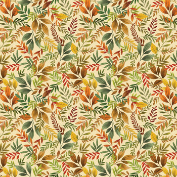 Amber & Spice 15616-07  Leaves Cream by Nicole DeCamp for Benartex