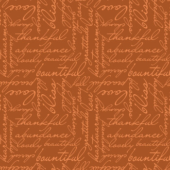 Amber & Spice 15617-39 Heartwarming Words Russet by Nicole DeCamp for Benartex