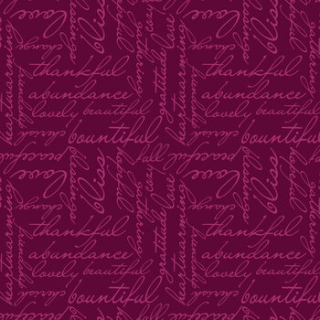 Amber & Spice 15617-87 Heartwarming Words Wine by Nicole DeCamp for Benartex
