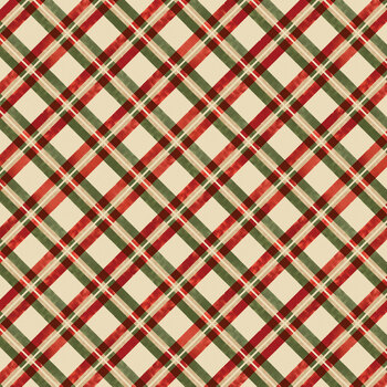 Heartfelt Christmas 15603-90 Heartfelt Plaid Cream/Multi by Nicole DeCamp for Benartex