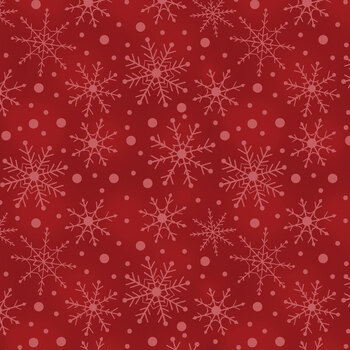 Heartfelt Christmas 15606-10 Holiday Snowflakes Red by Nicole DeCamp for Benartex