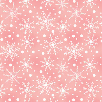 Heartfelt Christmas 15606-21 Holiday Snowflakes Pink by Nicole DeCamp for Benartex
