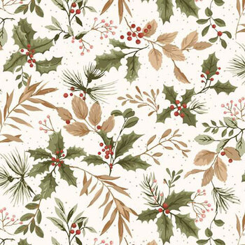 Holiday Blush R022430D Holly & Leaves Multi by Monika Zhu for Marcus Fabrics