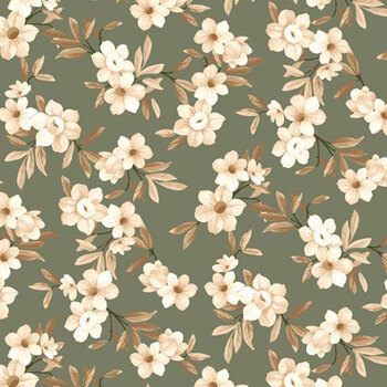 Holiday Blush R022431D Blooms Green by Monika Zhu for Marcus Fabrics