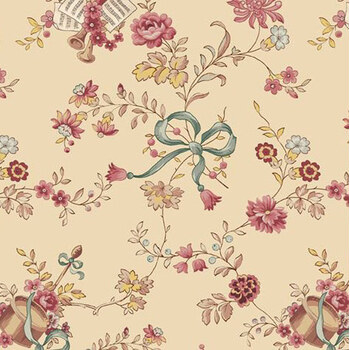 Chateau Noel R522377D Horn & Floral Champagne by Dawn Heese for Marcus Fabrics