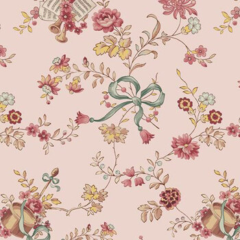 Chateau Noel R522377D Horn & Floral Pink by Dawn Heese for Marcus Fabrics
