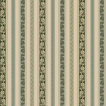 Chateau Noel R522383D Stripe Green by Dawn Heese for Marcus Fabrics