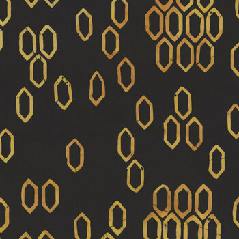 Bees and Hexies 712603795 Scattered Hexies Black by Tiffany Hayes for Island Batik