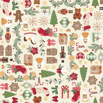 Merry Market MAS11511-E Merry Market Cream by Kimberbell for Maywood Studio