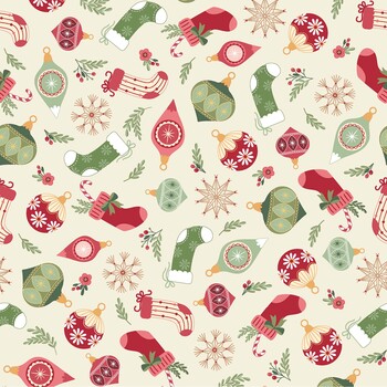 Merry Market MAS11513-E Ornaments Cream by Kimberbell for Maywood Studio
