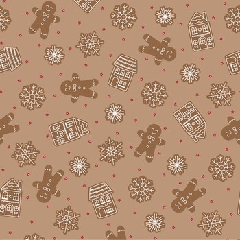 Merry Market MAS11515-T Gingerbread Cookies Tan by Kimberbell for Maywood Studio