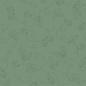Merry Market MAS11518-G Bells and Bows Green by Kimberbell for Maywood Studio