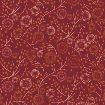 Autumn Owl 30260102-03 Abstract Autumn Maroon by Camelot Fabrics
