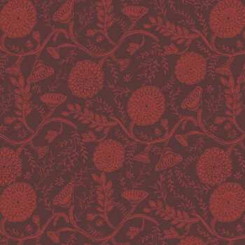 Autumn Owl 30260103-03 Autumn Abundance Maroon by Camelot Fabrics