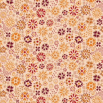 Autumn Owl 30260105-01 Dense Ditsy Floral Beige by Camelot Fabrics
