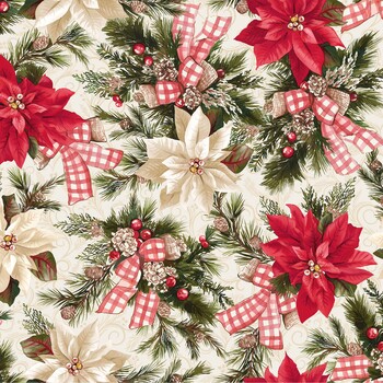 Gingham Garland MAS11460-E Focal Cream by Maywood Studio