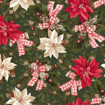 Gingham Garland MAS11460-G Focal Green by Maywood Studio