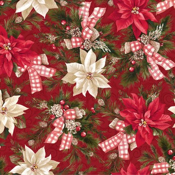 Gingham Garland MAS11460-R Focal Red by Maywood Studio
