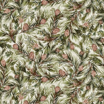Gingham Garland MAS11462-E Greenery Cream by Maywood Studio