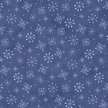 Frosty Friends MAS11483-B2 Snowflakes Dark Blue by Robin Kingsley for Maywood Studio