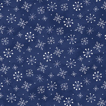 Frosty Friends MAS11483-N Snowflakes Navy by Robin Kingsley for Maywood Studio