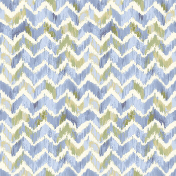 Petals & Blooms Flannel Y5268-88 Denim Chevron by Silvia Vassivela for Clothworks