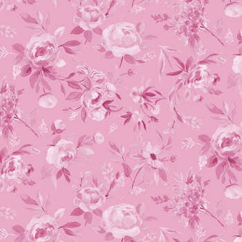 Petals & Blooms Flannel Y5269-42 Pink Tonal by Silvia Vassivela for Clothworks