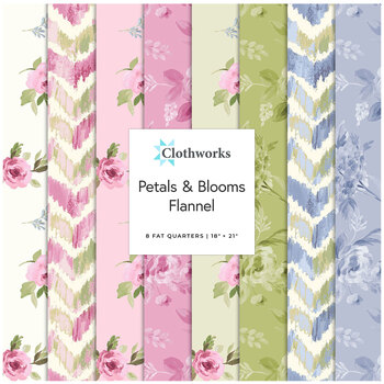 Petals & Blooms Flannel  Fat Quarter Bundle by Silvia Vassivela for Clothworks