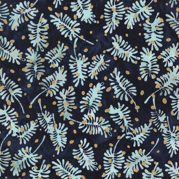 Noel Noel Batik 3966QM-X Pine Leaves Navy by Jacqueline de Jonge for Anthology Fabrics
