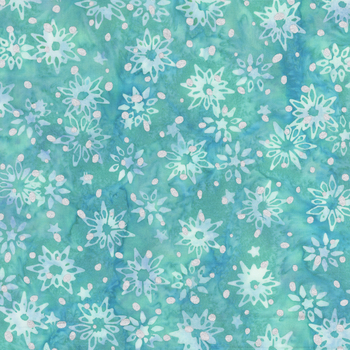 Noel Noel Batik 3969QM-X Flurries Teal by Jacqueline de Jonge for Anthology Fabrics