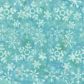 Noel Noel Batik 3970QM-X Snowflakes Teal by Jacqueline de Jonge for Anthology Fabrics