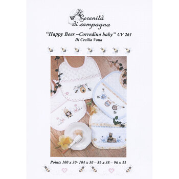 Happy Bees - Baby Bibs Cross Stitch Pattern by Serenità di Campagna