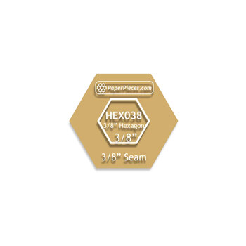 Paper Pieces 3/8" Hexagon Template with 3/8" Seam Allowance