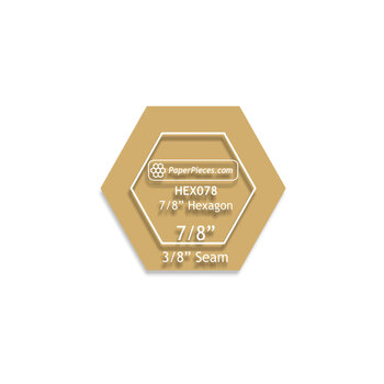 Paper Pieces 7/8" Hexagon Template with 3/8" Seam Allowance