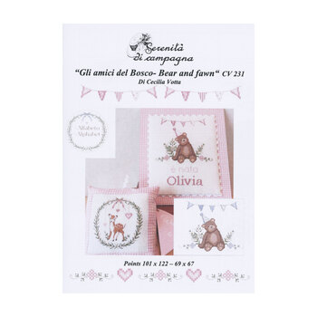 The Friends of the Woods - Bear and Fawn Cross Stitch Pattern by Serenità di Campagna
