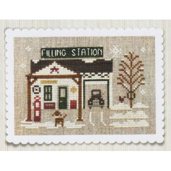 Hometown Holiday - Pop's Filling Station Cross Stitch Pattern by Little House Needleworks