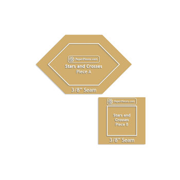 Paper Pieces Stars and Crosses 2 Piece Template Set with 3/8" Seam Allowance