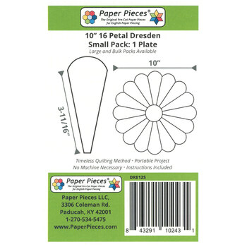 10" 16 Petal Dresden - Small Pack, 1 Plate