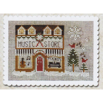 Hometown Holiday - Music Store Cross Stitch Pattern by Little House Needleworks