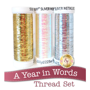 A Year in Words Pillow Club - 3pc Sulky Sliver Metallic Thread Set, Image