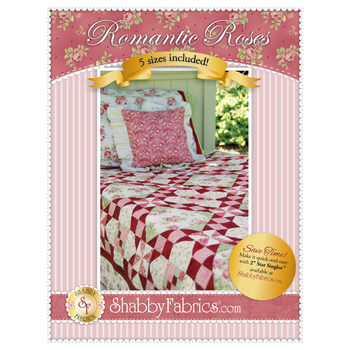 Romantic Roses Pieced Quilt Pattern - 5 SIZES INCLUDED!, Image