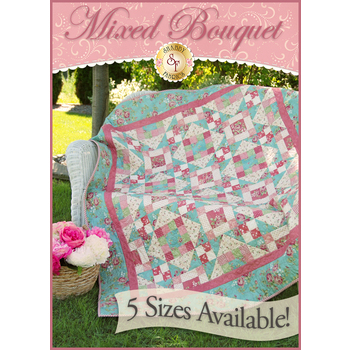 Mixed Bouquet Pieced Quilt Pattern - 5 SIZES INCLUDED!, Image