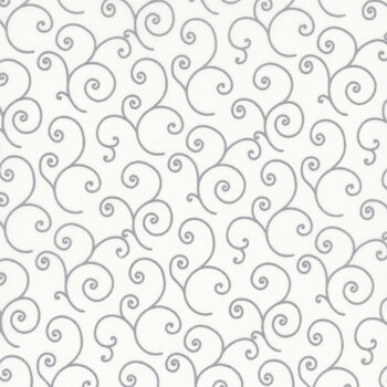 Kimberbell Basics Refreshed MAS8243-WK White/Grey Scroll by Maywood Studio, Image