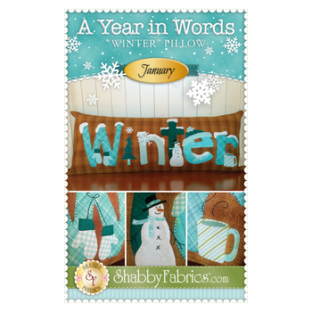 A Year in Words Pillows - Winter - January Pattern - PDF Download, Image