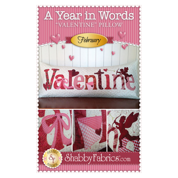 A Year in Words Pillows - Valentine - February Pattern - PDF Download, Image