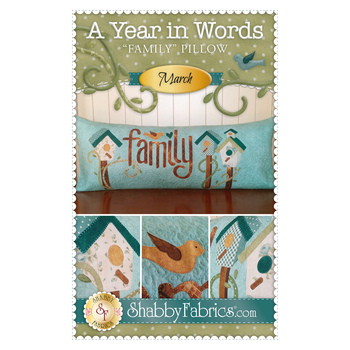 A Year in Words Pillows - Family - March Pattern - PDF Download, Image