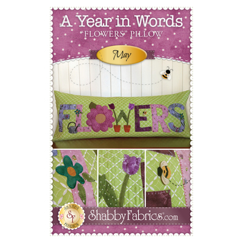 A Year in Words Pillows - Flowers - May Pattern - PDF Download, Image