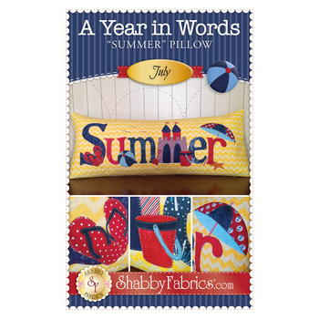 A Year in Words Pillows - Summer - July Pattern - PDF Download, Image