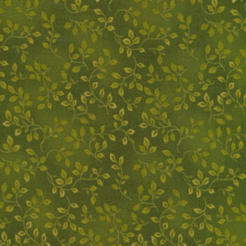 Folio Basics 7755-65 Dark Olive Vines by Henry Glass Fabrics, Image