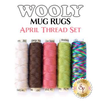  Wooly Mug Rug Series - April - 5pc Thread Set, Image